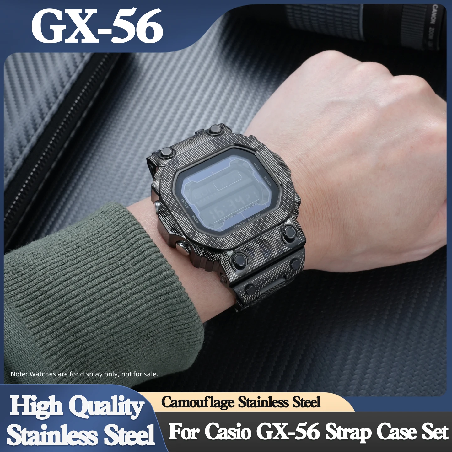 GX56 Hot Selling Set For Casio G-SHOCK GX-56BB GXW-56 Series Modified High Quality Stainless Steel Strap Case Camouflage Set
