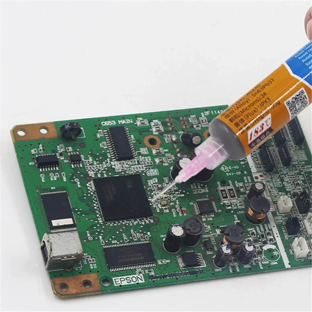 MÉCANICIEN XGZ40-Pâte à Souder 18/10 cc, 183 ℃, Point de Fusion, Seringue de Soudage par Avance, Flux de Soudage 18/pour PCB, Réparation de Puces SMD