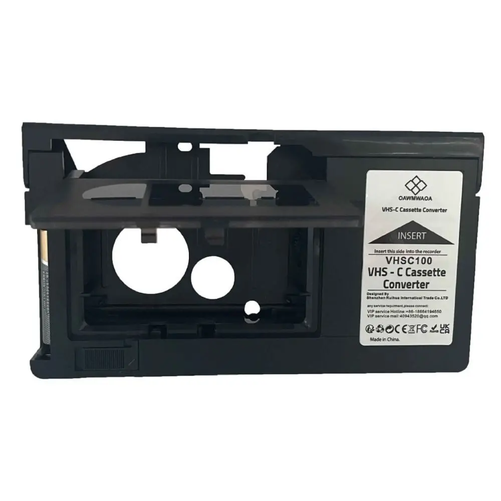 Adapter do kaset VHS-C, adapter do taśm VHS-C, baterie nie są dołączone, konwerter, adapter do kaset VHS-C, czarny, łatwy w użyciu. — zdjęcie produktu 3