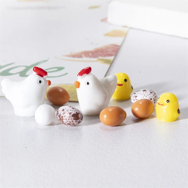 10pcs DIY chicken chick egg hen Resin charms 3D rooster cock Animals Pendant jewelry Findings ornament decoration Accessories