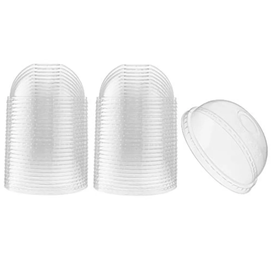

Count] Crystal Clear PET Plastic Fits 14, 16, 20, and 24 oz Cups for Iced Coffee, Milkshake, Slurpee, Ice cream, Razzle, Slush,