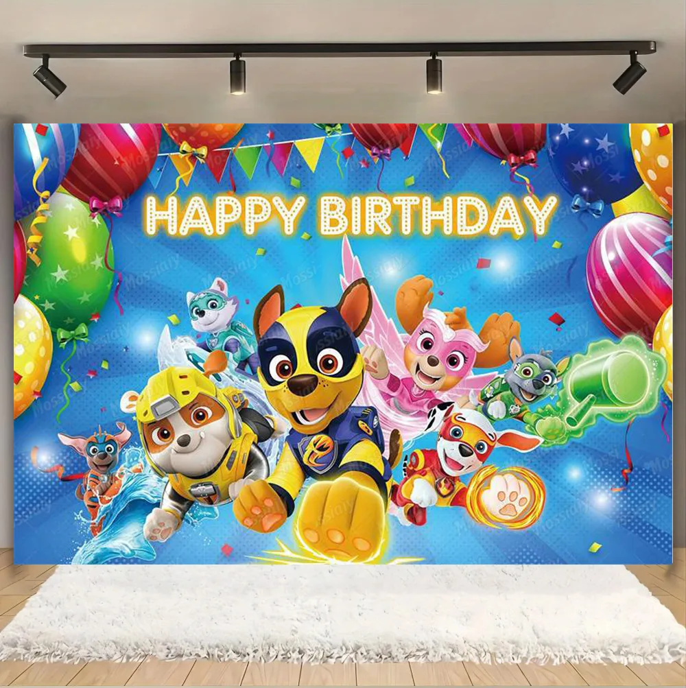 Anime PAW Patrol Puppy Children\'s Party Decoration Photography Background Baby Shower Boys and Girls Birthday Gifts Supplies
