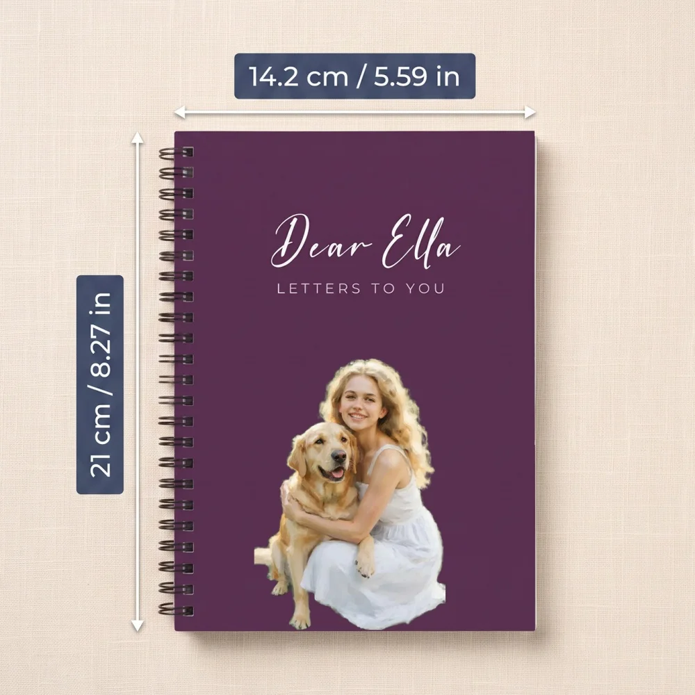 Personalized Photo Custom,Pet Bound Notebook,Custom Name & Pet Photo Cover,Notebook