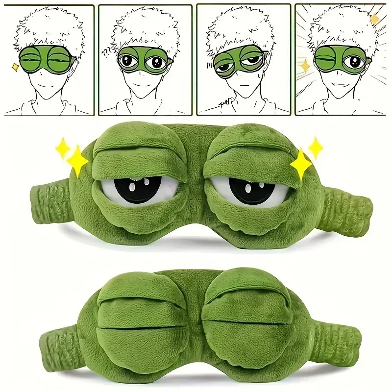 2026 NEW  3D Frog Sleep Mask Natural Sleeping Eyeshade Women Men Creative Cartoon Soft Portable Blindfold Travel Office Eyepatch