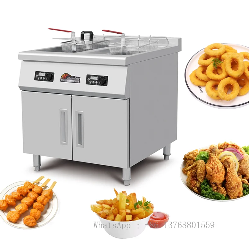 Restaurant Deep Frier Frying Machine Friteuse Friggitrice Double Tank Commercial Electrical Deep Fryer For Fried Chicken