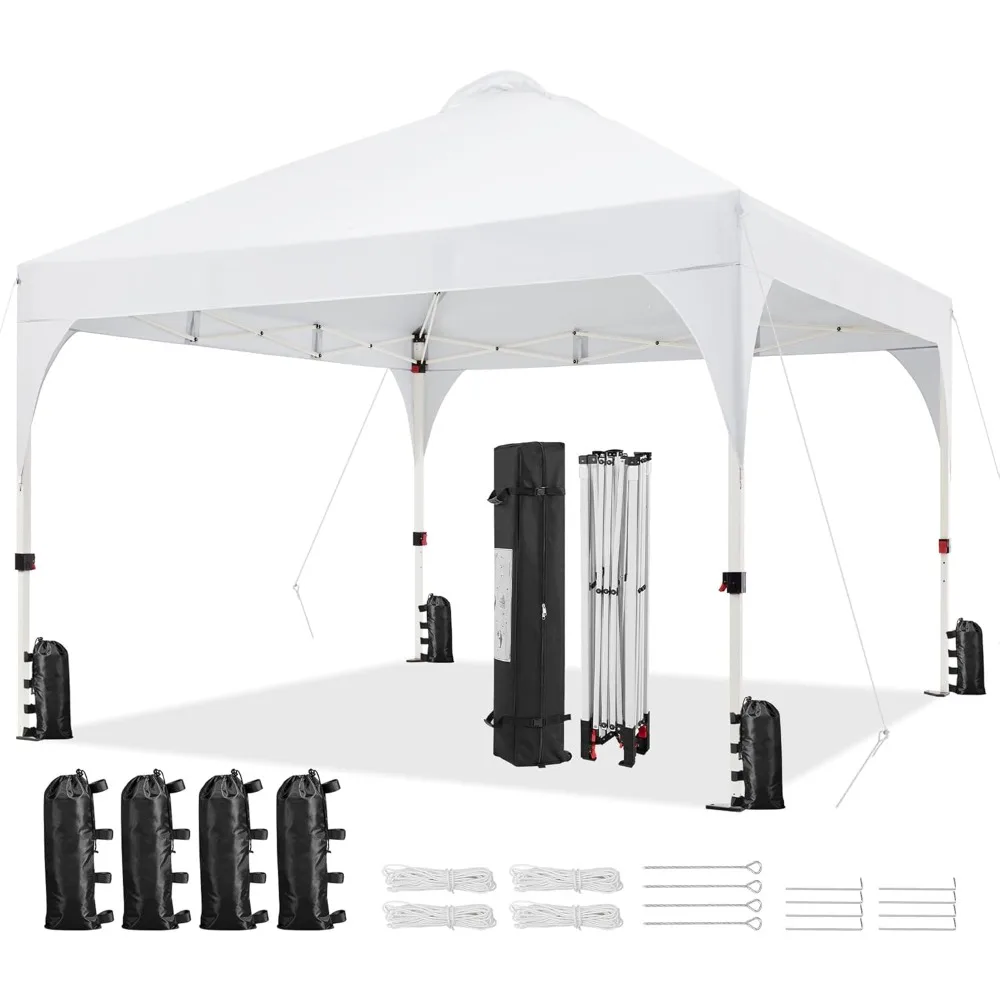 

12x12 Pop Up Canopy Tent with Vent, Easy Set Up Tent, Instant Sun Shelter Canopy with Wheeled Bag, 4 Sandbags, 12 Stakes & 4 Ro