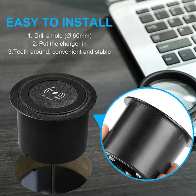 

Wireless Charger For Desk USB Invisible Wireless Charging Smart Multifunctional Mobile Phone Accessories For Home Office Desktop