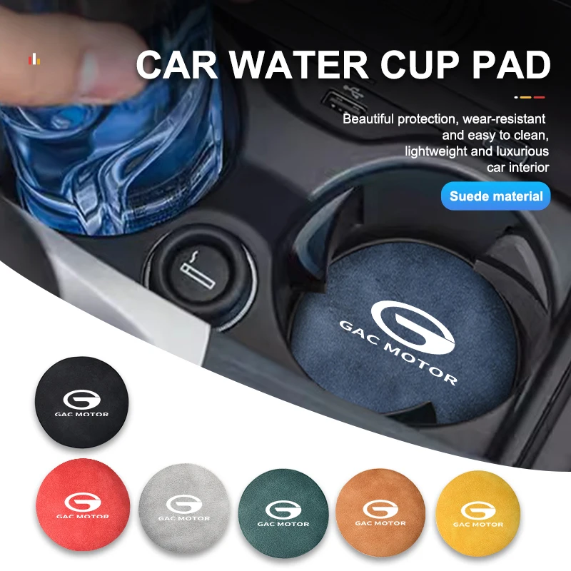 Sous-verre en daim pour voiture, antidérapant, tapis isolant thermique pour tasse d'eau, décoration pour GAC MOTOR GS3 GS4 GS5 GS8 GA4 GA6 GA8 EMPOW Trumpchi Aion