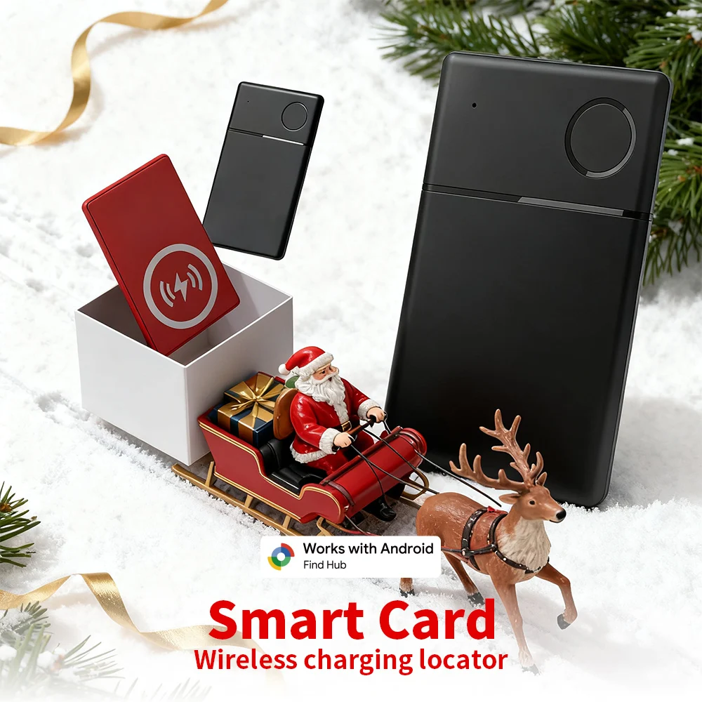 New Smart Card Christmas gift Black Tracker For Android Wallet Finder Work With Google Find Hub Long-Distance Locator For Bag