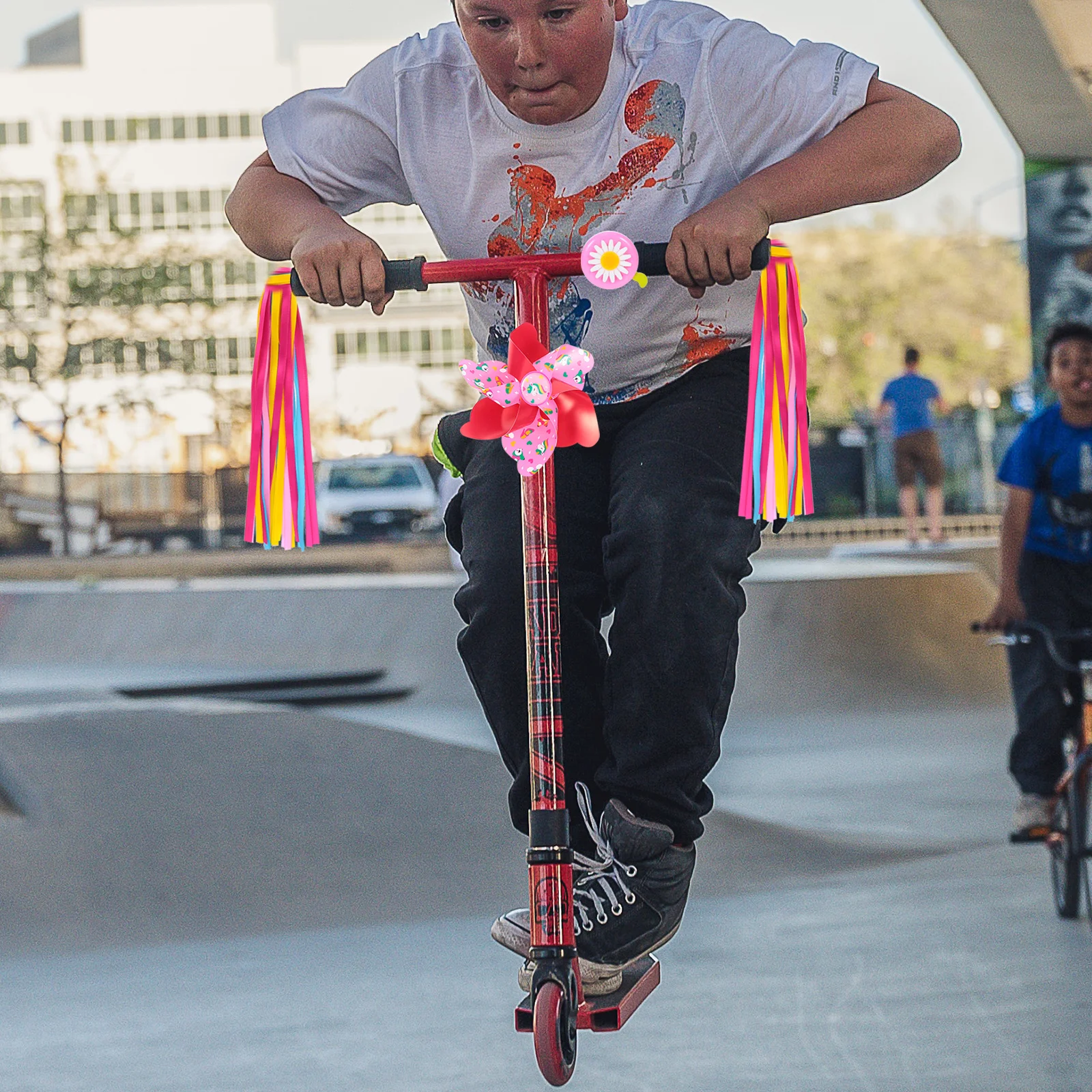 

1Set Bike Handlebar Tassels Bell Windmill Decorative Accessories for Bicycle Scooter Riding Handlebar Bell Set