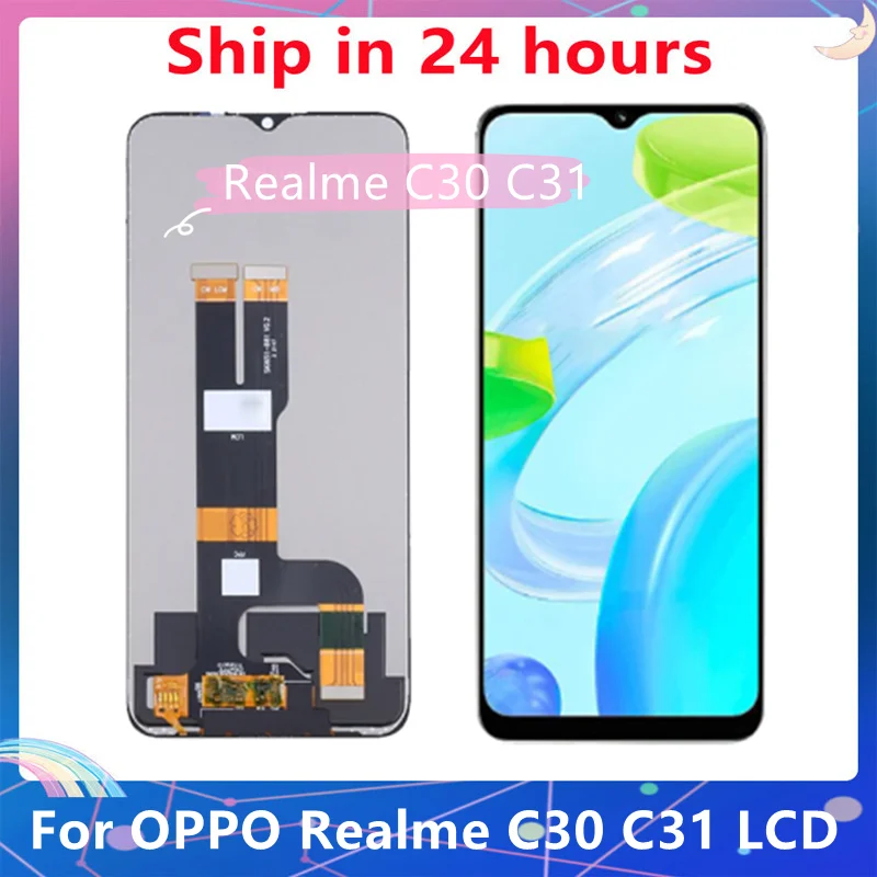 جودة عالية ل ممن لهم Realme C30 LCD RMX3581 شاشة الكريستال السائل شاشة محول رقمي يعمل باللمس ل Realme C31 LCD الإطار RMX3501 العرض