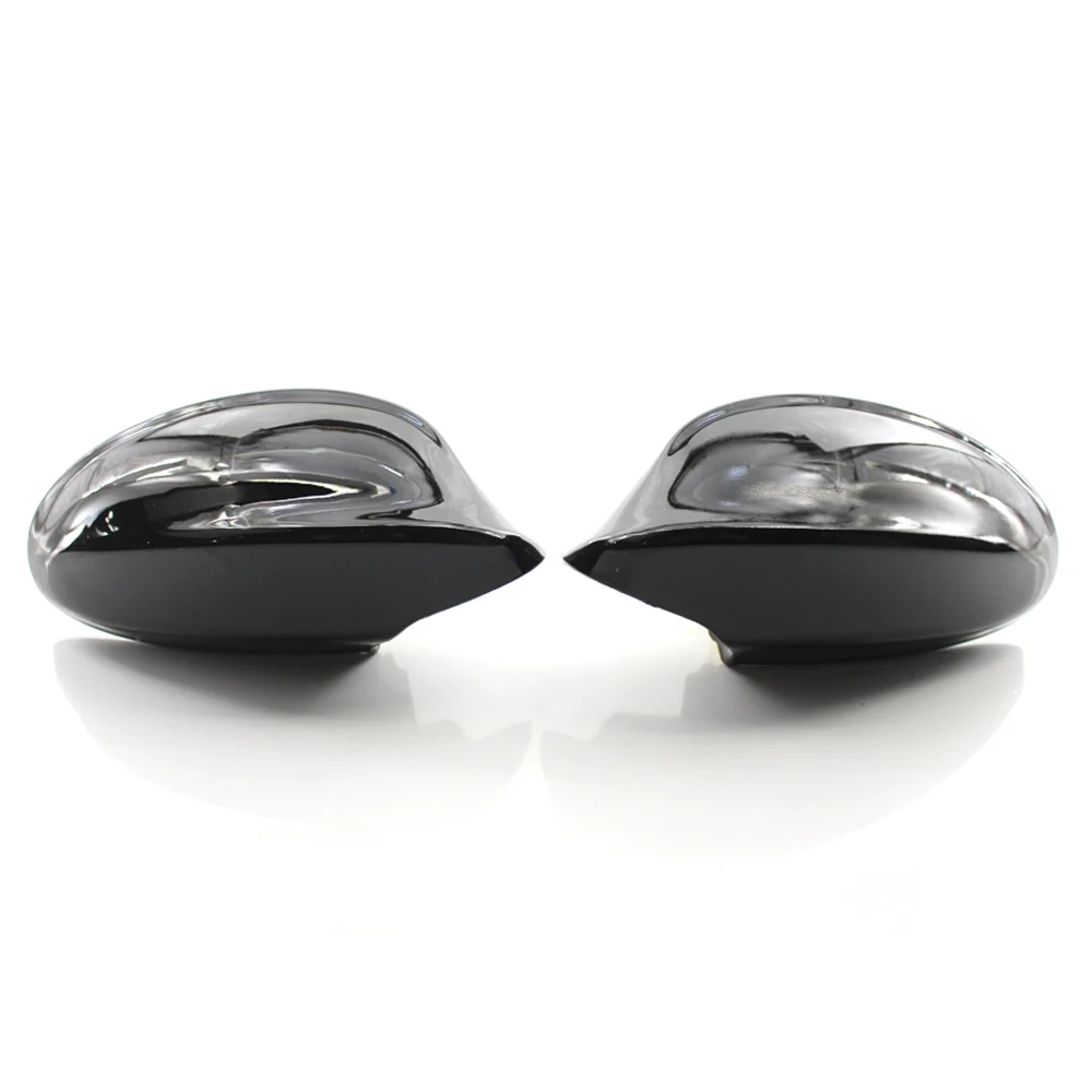 Pair For BMW 3 Series E90 E91 2006-08 Side Mirror Cover Cap Housing Gloss Black
