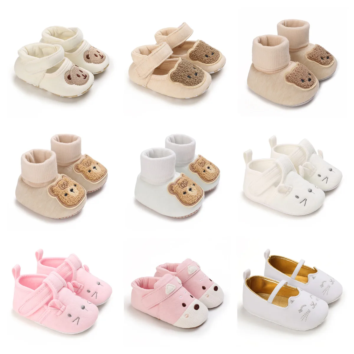 

New Autumn And Winter Baby Non-slip Toddler Shoes Baby Cute Cartoon Bear Pattern Shoes Baby Cute Warm Shoes