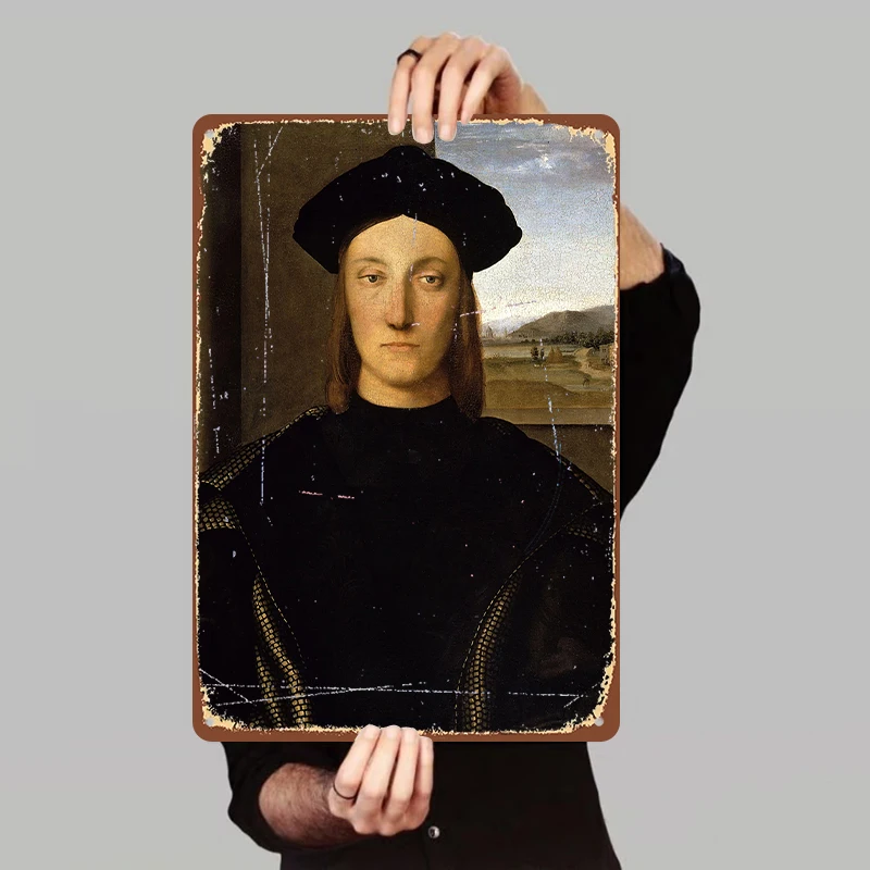 Custom Vintage Metal Iron Painting Renaissance Portrait Art Wall Decor for Living Room Study