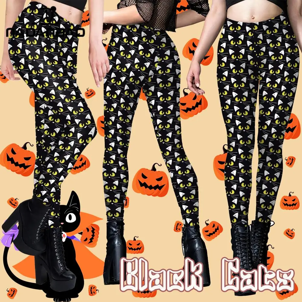 Nadanbao legging wanita 3D hitam motif Digital, celana legging pinggang tinggi modis kualitas tinggi untuk olahraga Yoga