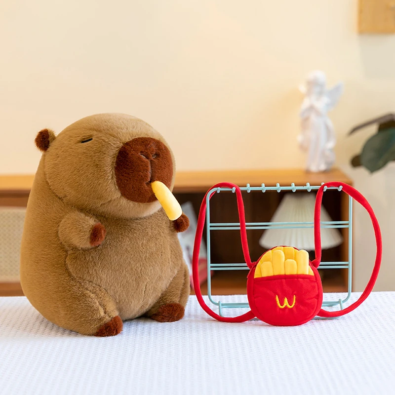 25/30cm Plush Capybara Stuffed Doll Cute French Fries Capybara Plush Kawaii Animal Toy Children's Birthday Gift Doll Kids Toys