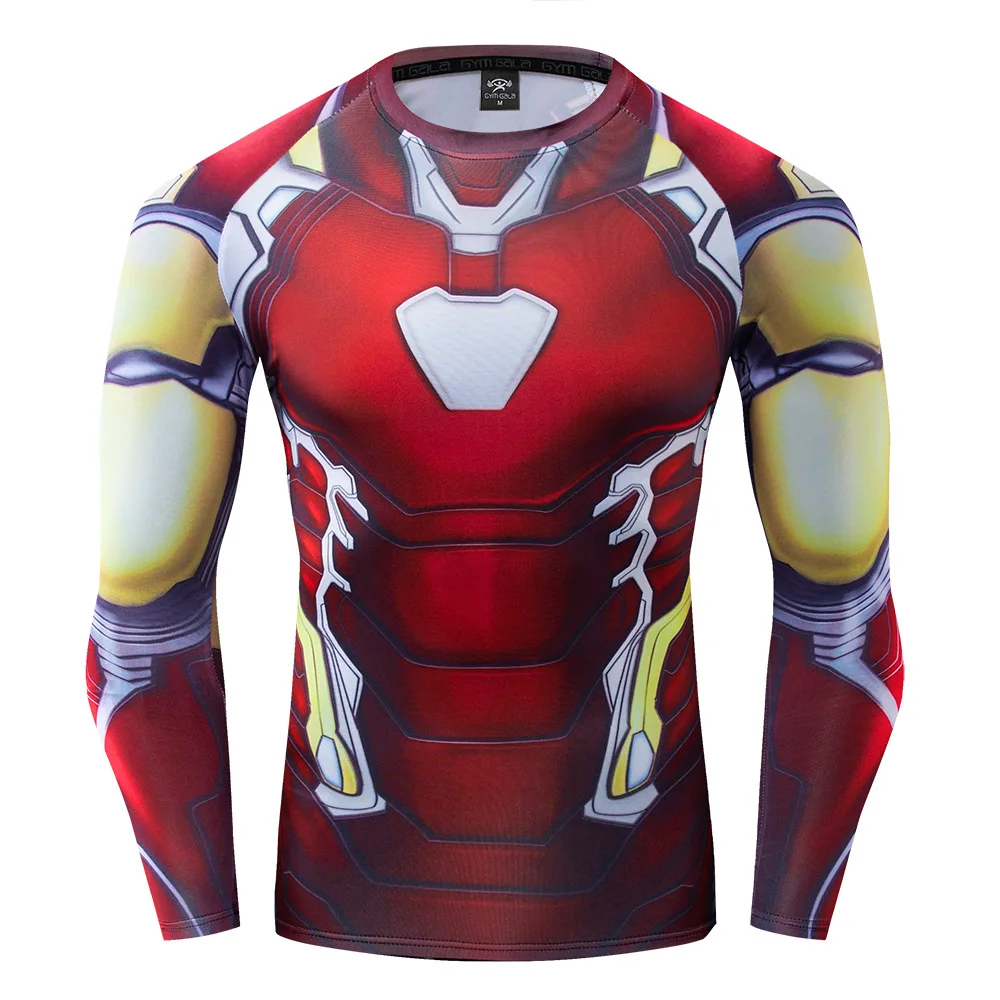 Movie Iron Man Cosplay Superhero Tony Stark abbigliamento aderente 3D Spider Pattern vestiti ad asciugatura rapida costumi di Halloween