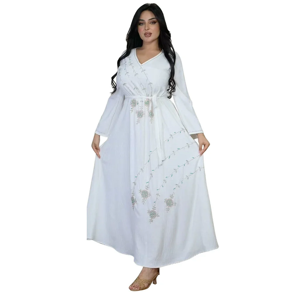 Eid Mubarak Djellaba Robe Maxi à capuche pour femmes diamants Abaya dubaï turquie caftan vêtements islamiques Robe arabe Robe Jalabiya