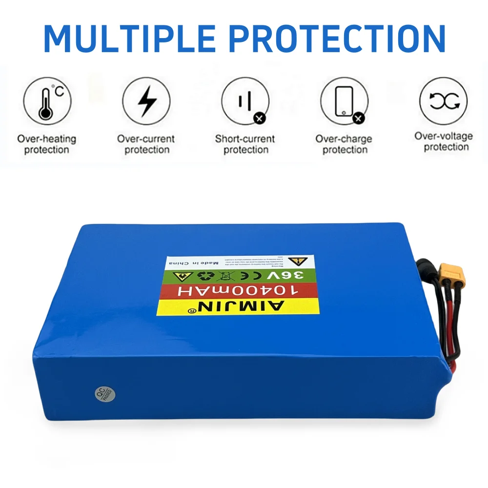 10S4P Lithium-ion Battery Pack 36V 10400mAh Power Battery Suitable for Commuter Scooter Battery Replacement