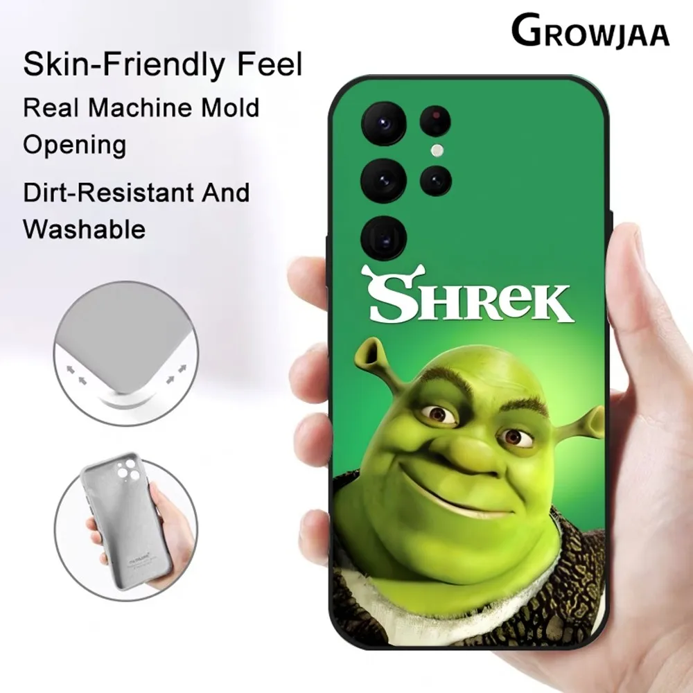 Cartoon Funny S-ShrekS Phone Case for Samsung Galaxy S24 Ultra S22 S23 Ultra S21 S20 5G Protective Silicone TPU Funda