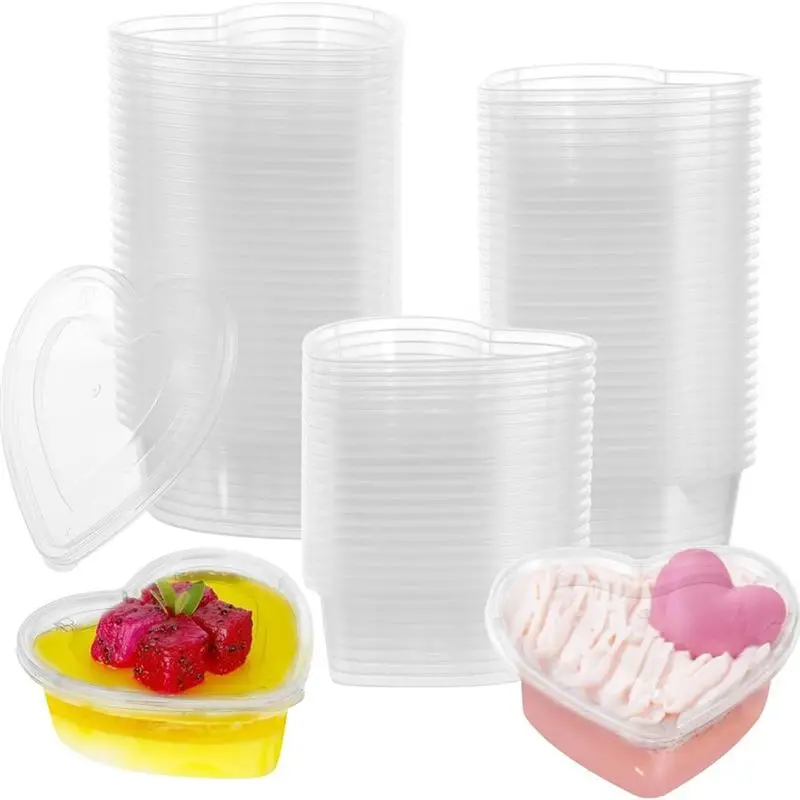 

BAAU Valentine's Day Heart Shaped Storage Containers, 5 Oz Heart Shaped Slime Storage For DIY Craftmaking Liquid Foam