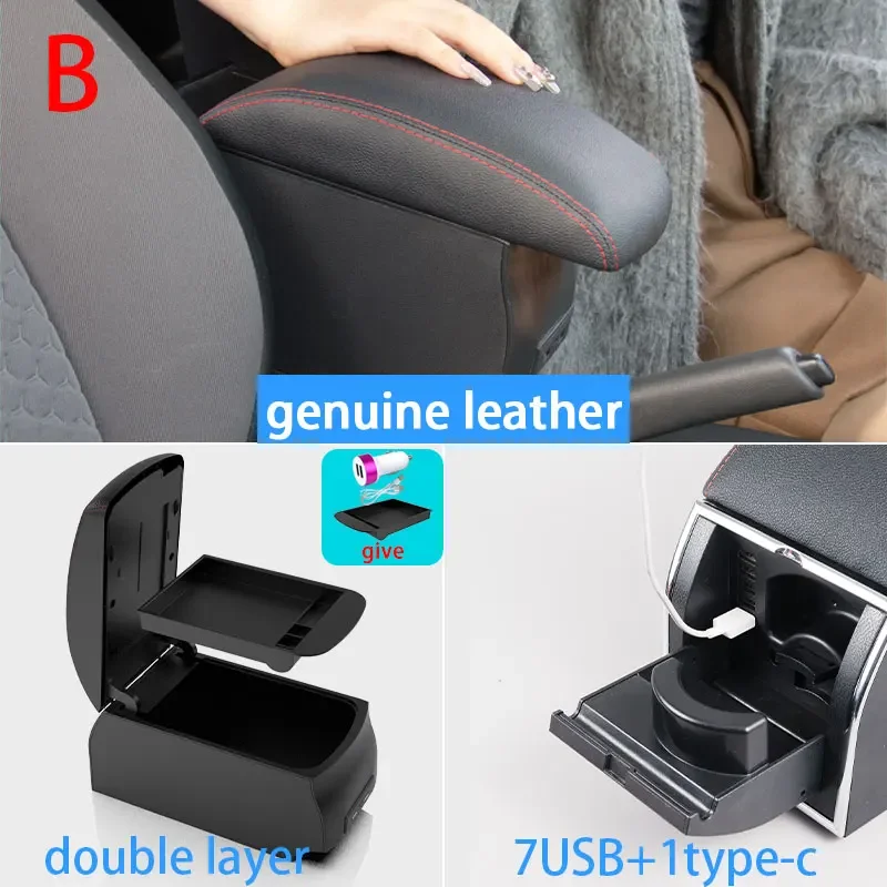 For Peugeot 307 I 2001 2002 2003 2004 2005 2006 2007 2008 special armrest box storage box interior details modified auto parts