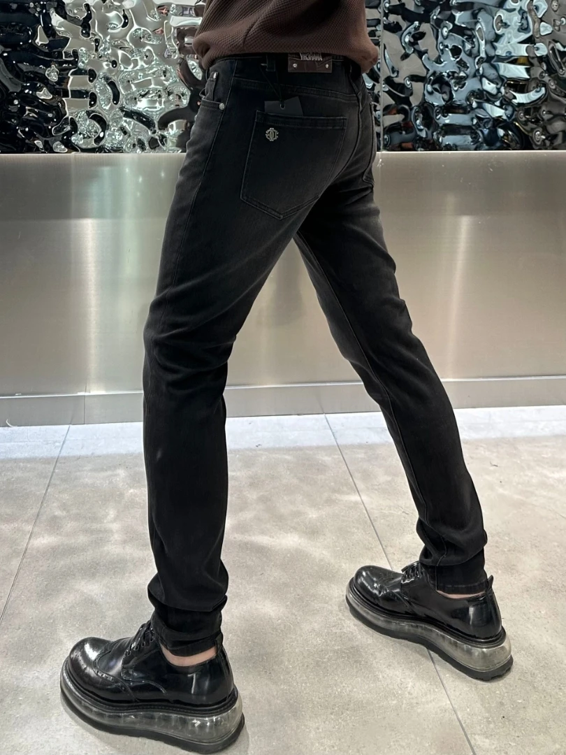 

Мужские модные осенние джинсовые джинсы, удобные деловые джинсы, высококачественные универсальные крутые повседневные деловые джинсы с высокой талией, прямые...
