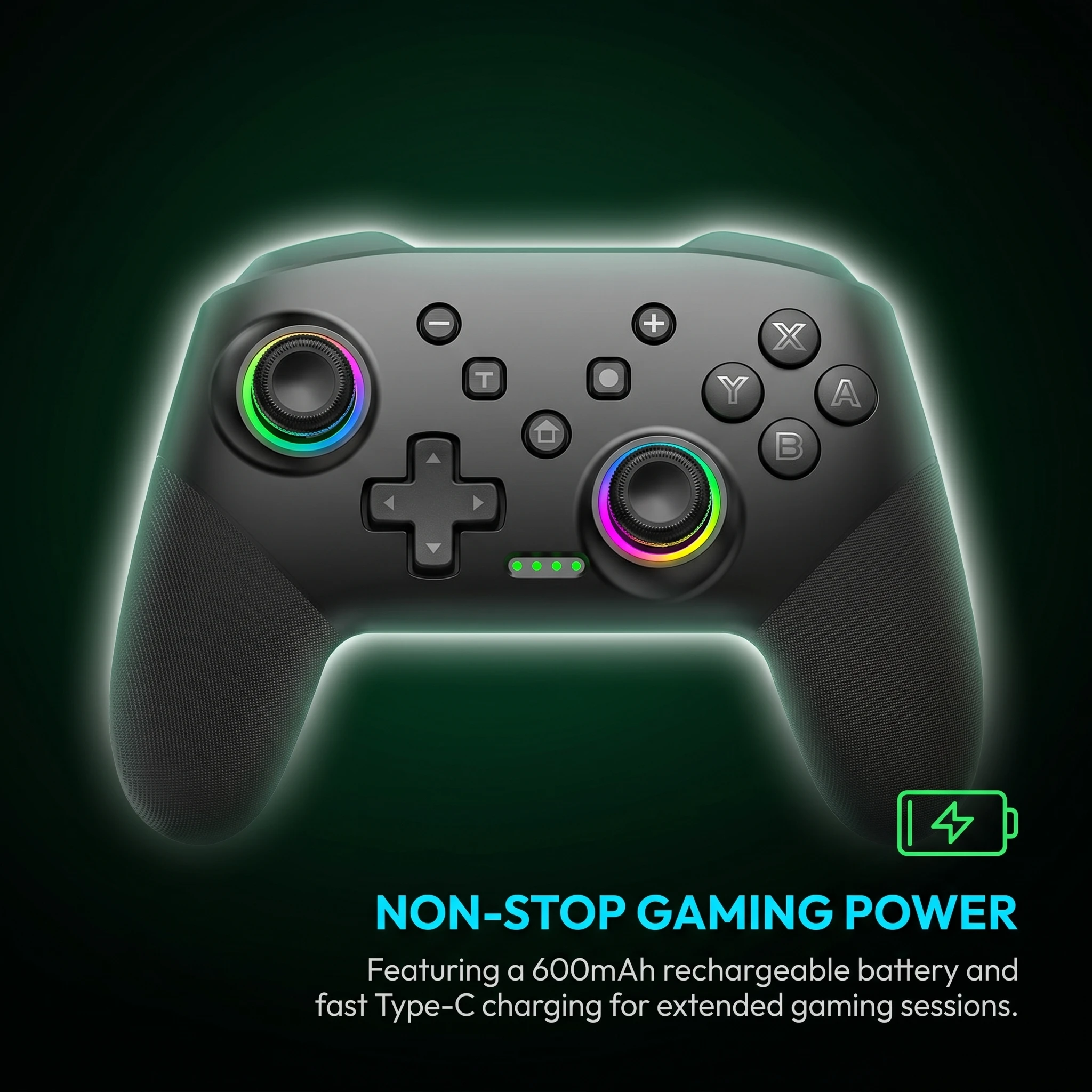 Control de Juego Bluetooth de Baja Latencia, Inalámbrico y Recargable para Android TV Box, PS3, PC, con Botón Turbo y Joystick