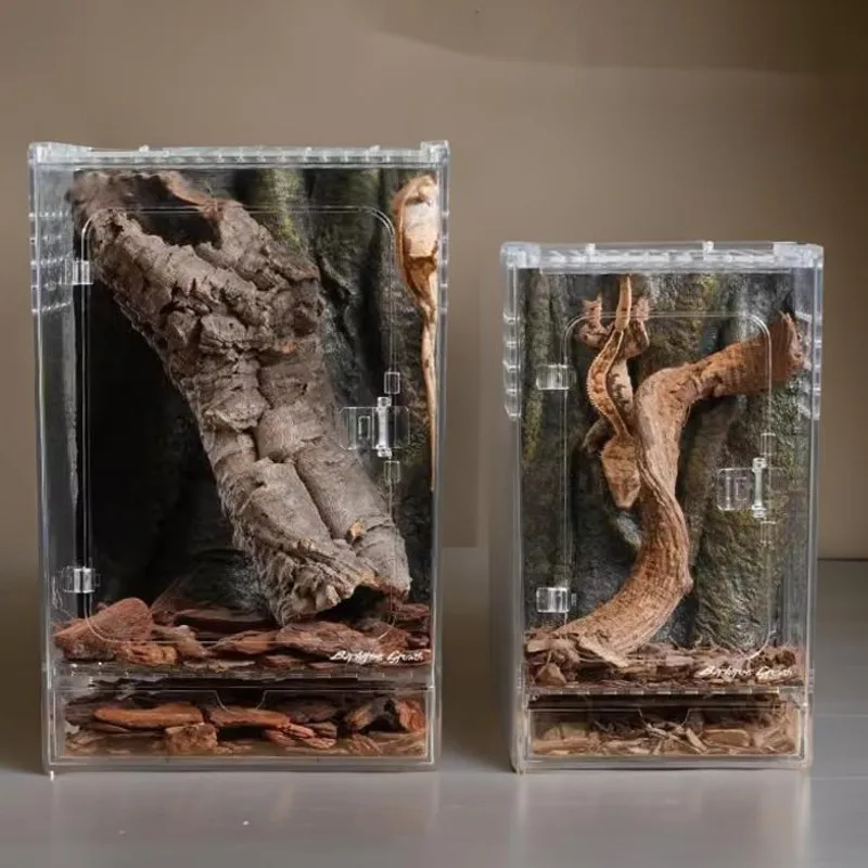 Acrylic Reptile Terrarium Climbing Arboreal Habitat Geckos Frogs Spiders Small Large High Transparency Box