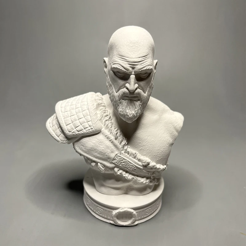 Nordic God of War Kratos Plaster Sculpture Model Countertop Ornaments Modern Sketch Character Statue Crafts Interior Decoration