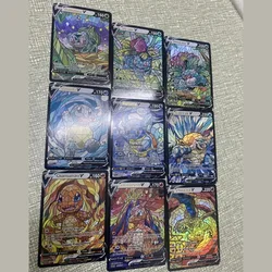 DIY Self Made Pokemons Charizard Squirtle Bulbasaur Hot Stamping Flash Card Anime Peripheral Game Collection Card Holiday Gift