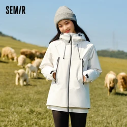 Semir Down Jacket Women Three-Defense Rainproof Windproof Moisture Permeable Three-in-One 2024 New Winter Two-Piece Down Jacket