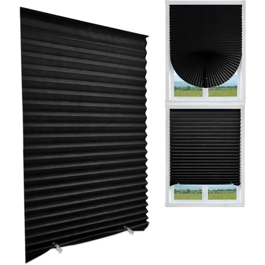 ستائر التعتيم لنظام التشغيل Windows ستائر ذاتية اللصق مؤقتة لا تحتاج إلى مثقاب يناسب Windows 15in24 في 24 × 59 بوصة مثالية لـ Livi