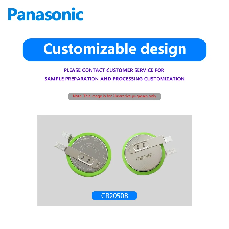 Panasonic CR2050B Bbutton batería 3V con pies, resistente a altas temperaturas, Monitor de presión de neumáticos de coche, placa base