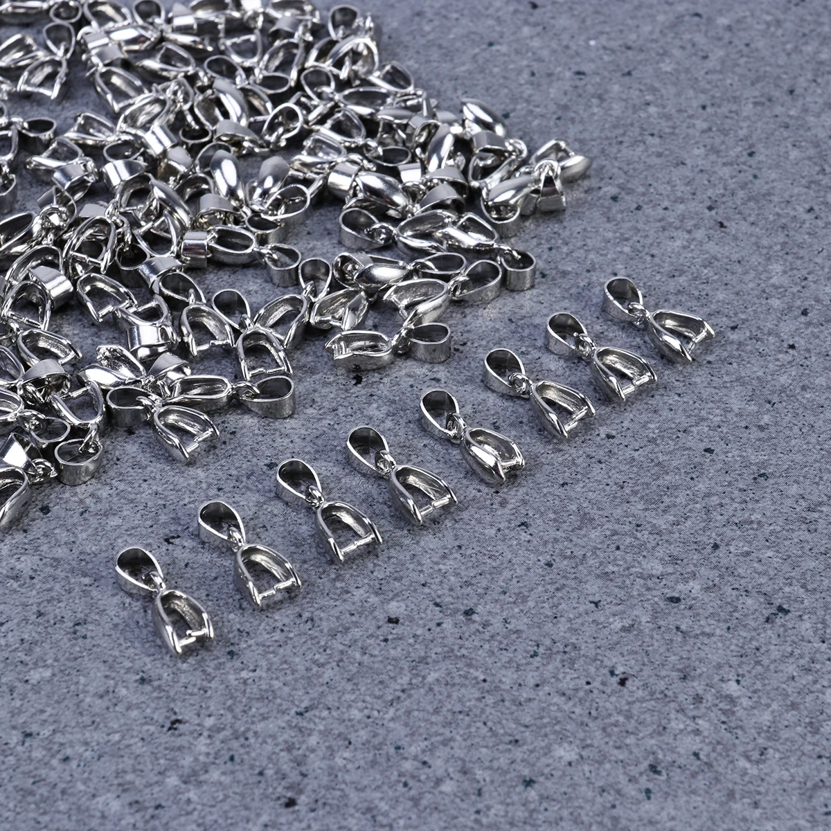 

100Pcs Brass Bail Bead Pendant Connector Metal Pinch Clip Jewelry Findings DIY Accessory 14mm Silver Metal Pinch Clip