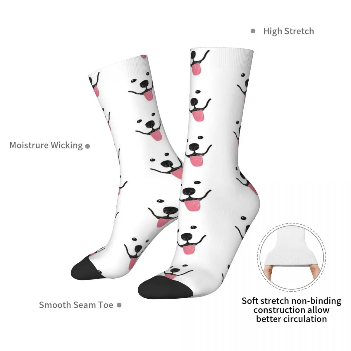 Funny Samoyed Socks Harajuku High Quality Stockings All Season Long Socks Accessories for Unisex Birthday Present