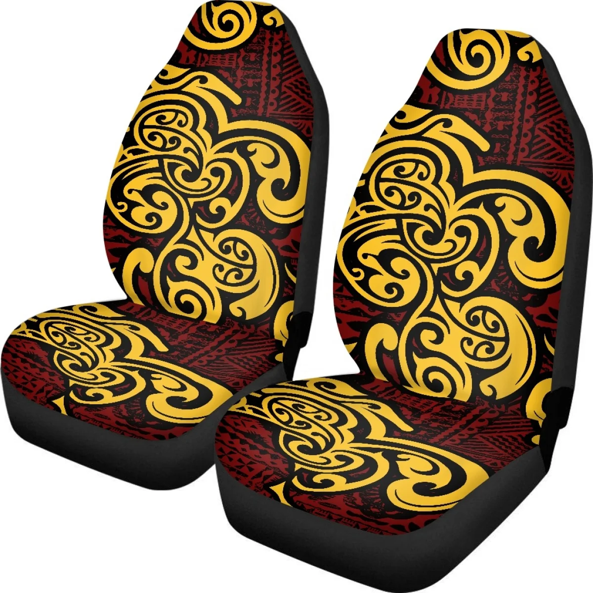 INSTANTARTS Micronesian Polynesian Set of 2 Car Interior Decor Car Seat Cushion Anti-Slip Breathable Seat Protector Seat Covers