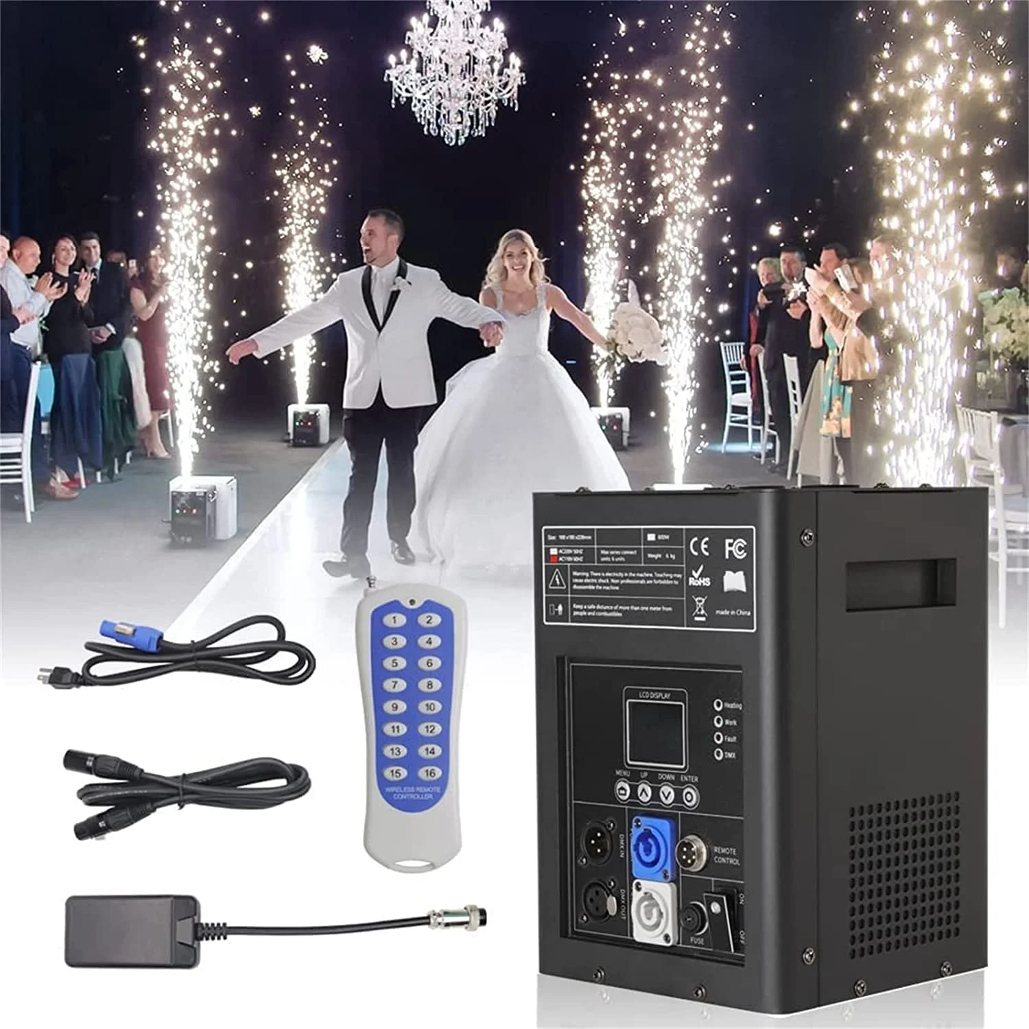 

Sparkler Cold Flame Fountain Machine Spark Machine for Party Wedding Dj Stage 600W Electronic Sparkler Machine