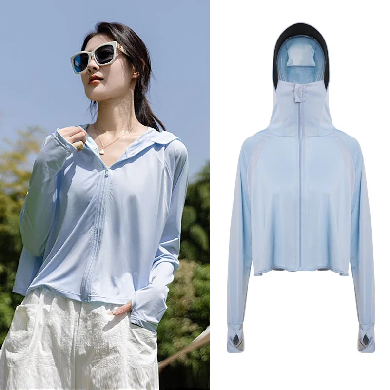 

Sunscreen Clothing for Women in Summer 2024 New UV Protection Sunscreen Clothing Ice Silk Cycling Shawl Sunscreen Jacket YC271