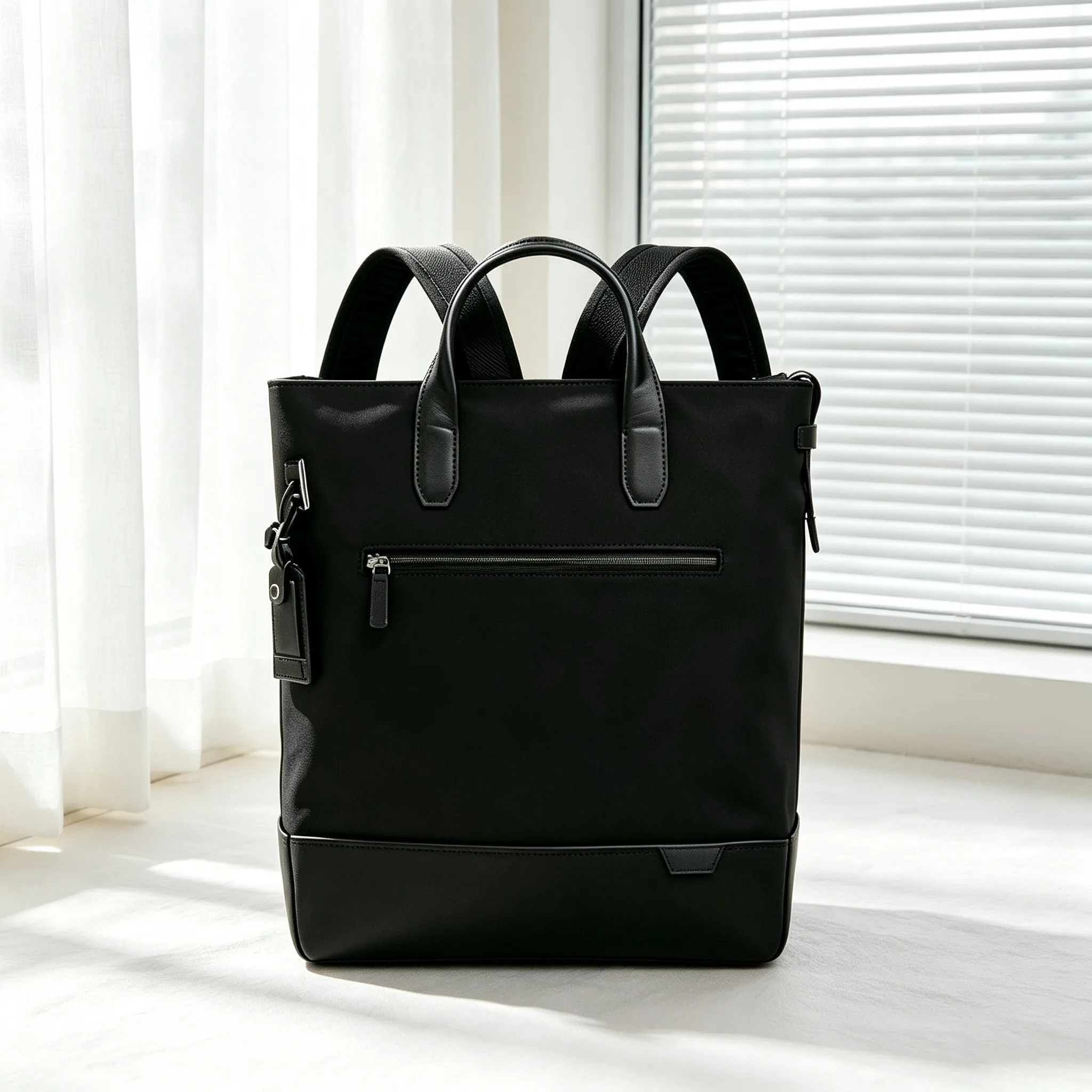 Men's Nylon Backpack, Fashion Multi-functional Tote Handbag, Lightweight Business Casual Bag