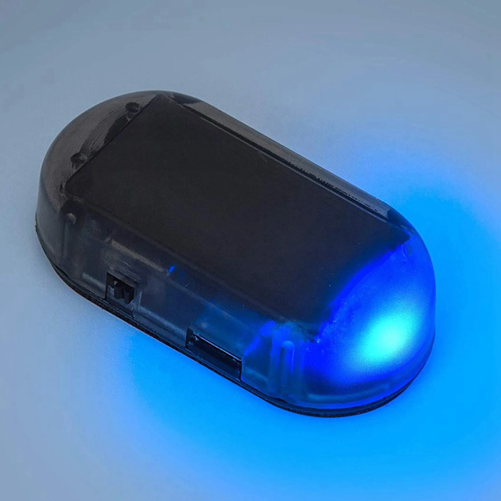 2X Car Solar Power Simulated Dummy Alarm Warning LED Flashing Security Light Fake Lamp Blue