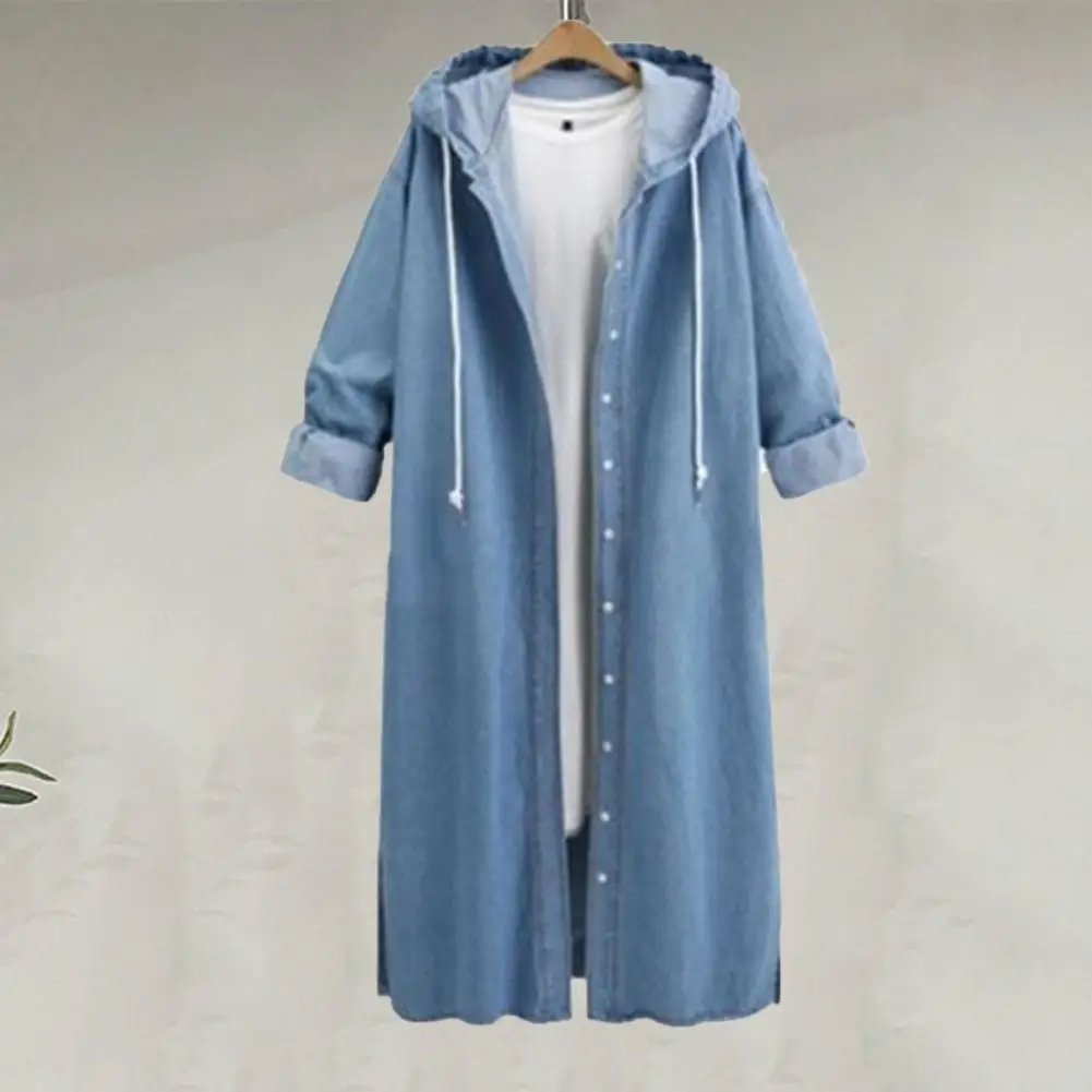 Women Coat Long Cardigan Single-breasted Soft Comfortable Hooded Solid Color Ankle Length Long Sleeve Winter Jacket For Winter