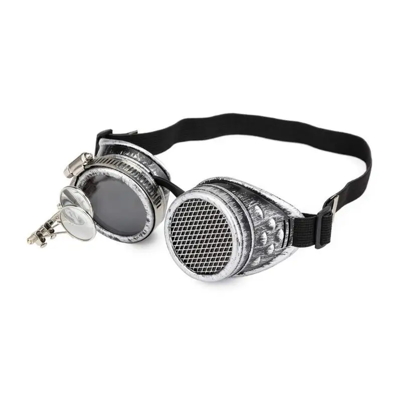 

39BB Retro Steampunk Goggles Glasses Vintage Sunglasses Cyber Goggles Punk Gothic Glasses for Halloween Men Cosplay Costumes