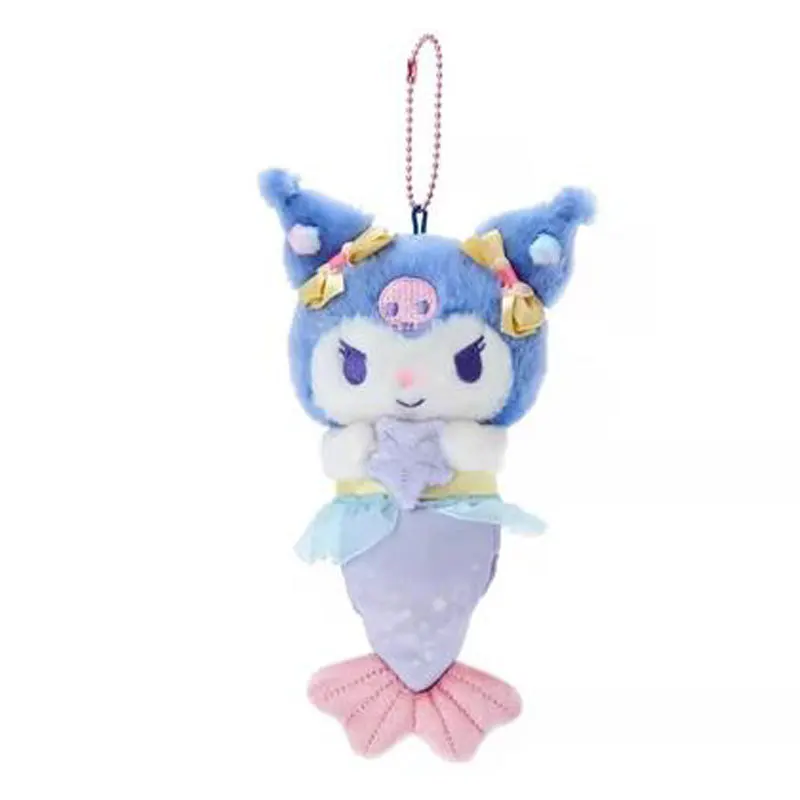 Minoso Anime Cartoon Mermaid Series Kuromi Cinnamoroll My Melody Pochacco Purin Dog Kawaii Stuffed Plushy Doll Pendant Keychain