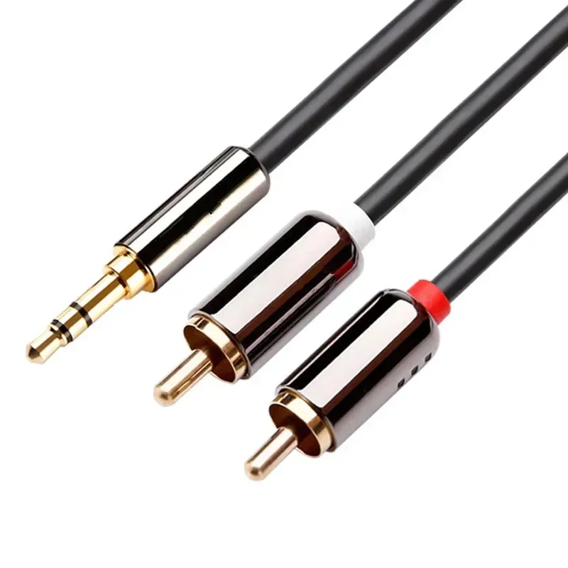 Aux DVD RCA Male Headphone 3.5mm Jack Amplifier Splitter Audio Cable 3.5 To 2RCA RCA Cable