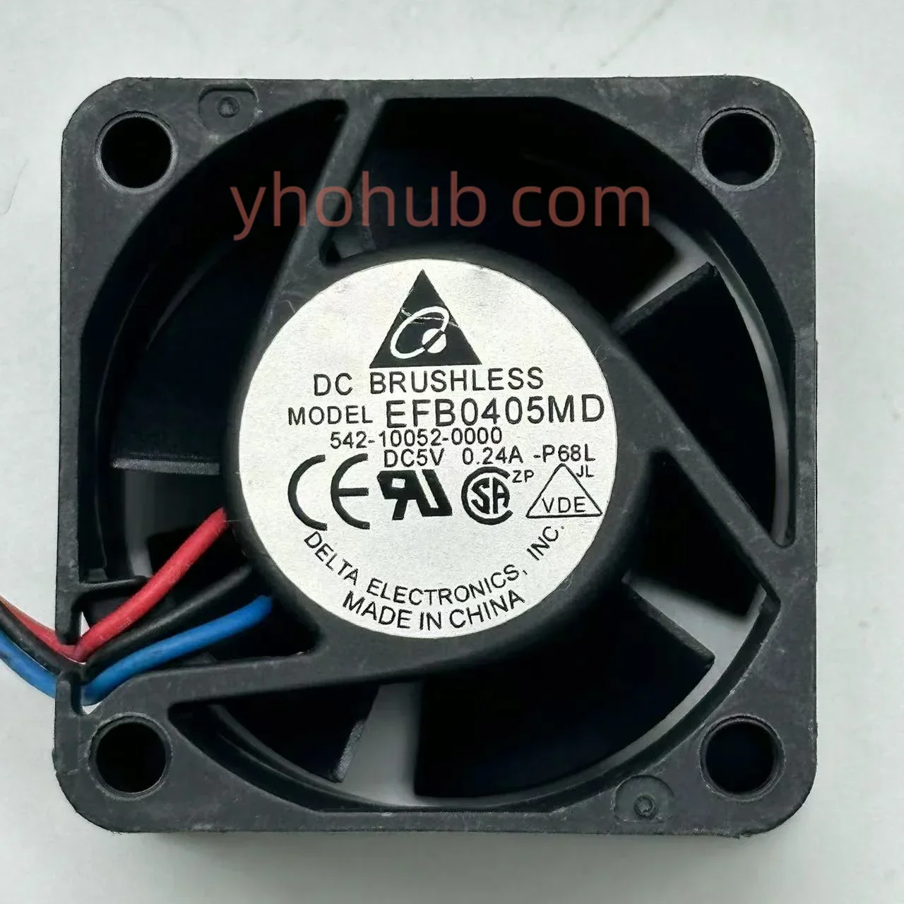 Delta Electronics EFB0405MD P68L DC 5V 0.24A 40x40x20mm 3-wire Server Cooling Fan