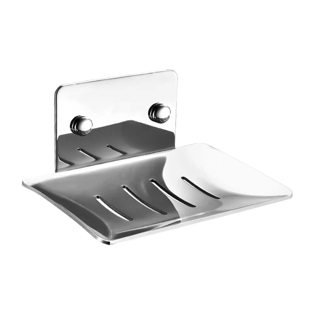 

Stainless Steel Holder Dish Basket Tray Shelf Punch Free Stainless Steel Soap Shelf Draining Design Bathroom Kitchen Storage