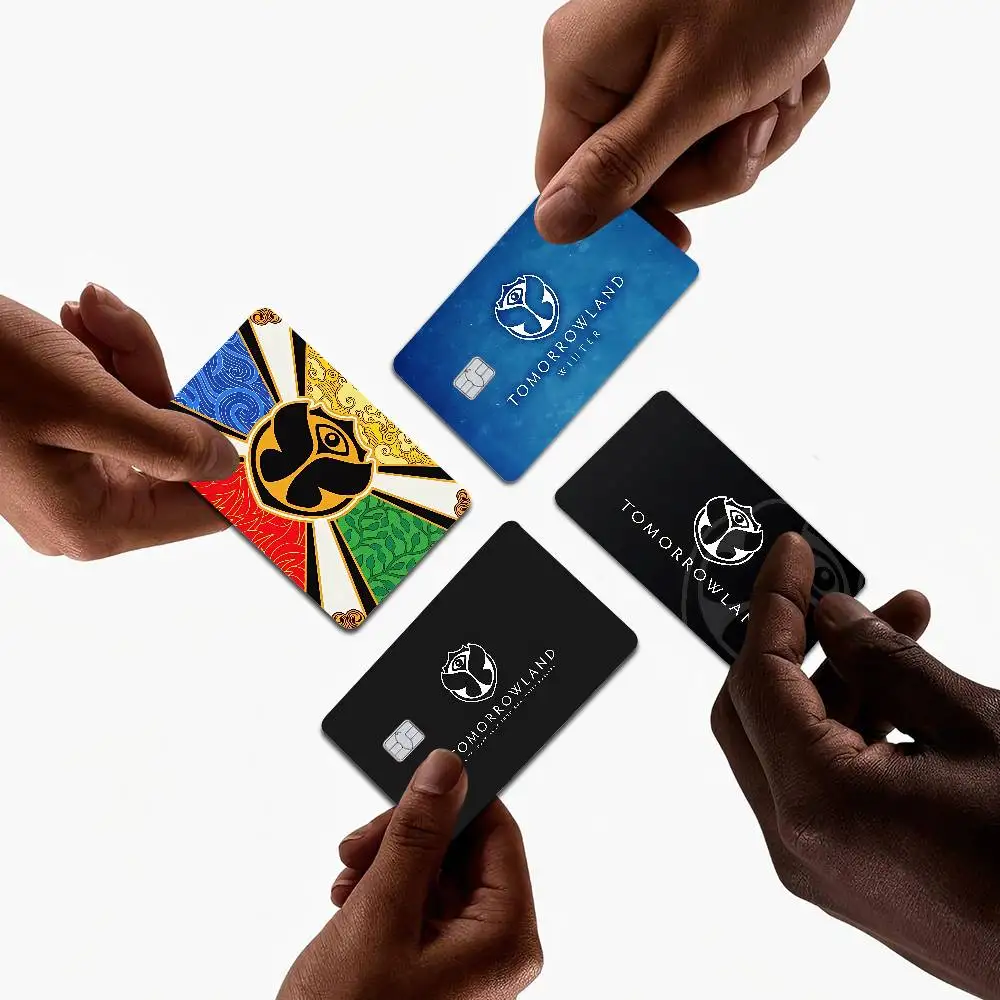 T-TOMORROWLAND Music Diy Credit Debit Card Sticker Party Sticker Decoration Waterproof Small Chip Card Skin Sticker