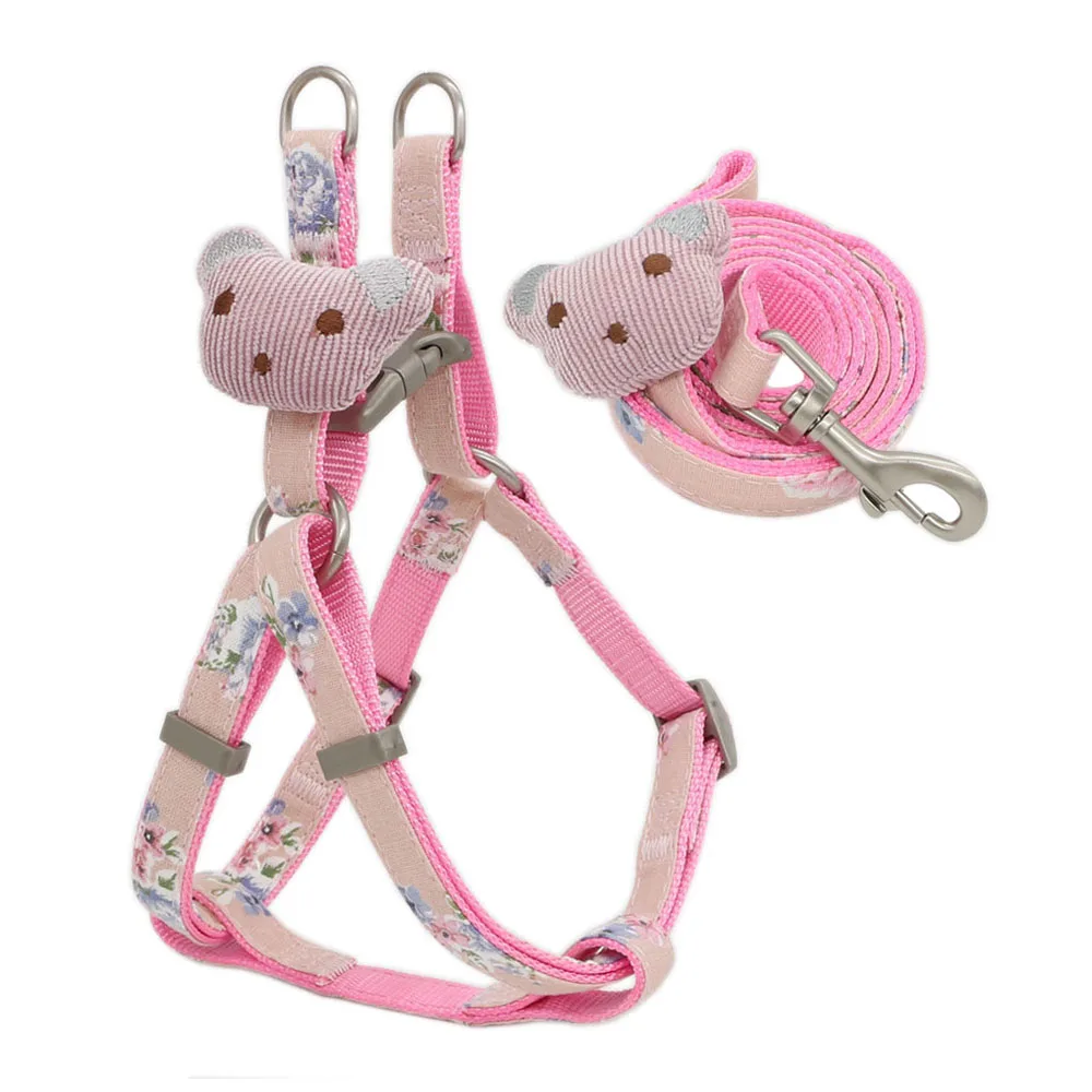 

Adjustable Dog Harness and Leash Set, Printing Cat Harnesses for Small and Medium Dogs, Walking Supplies