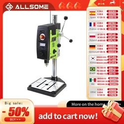 ALLSOME 800W Benchtop Drill Press 6-Speed1.5-13mm Chuck Mini Drilling Machine For Woodworking